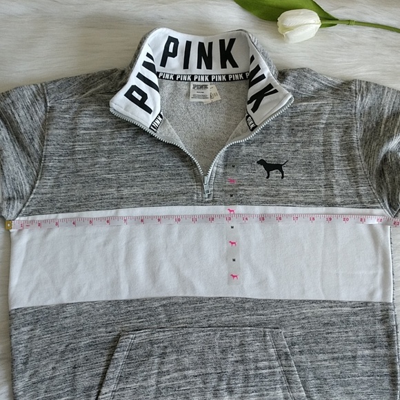 Size M🌺PINK VICTORIA'S SECRET 1/2 ZIP.nwt - Picture 6 of 7